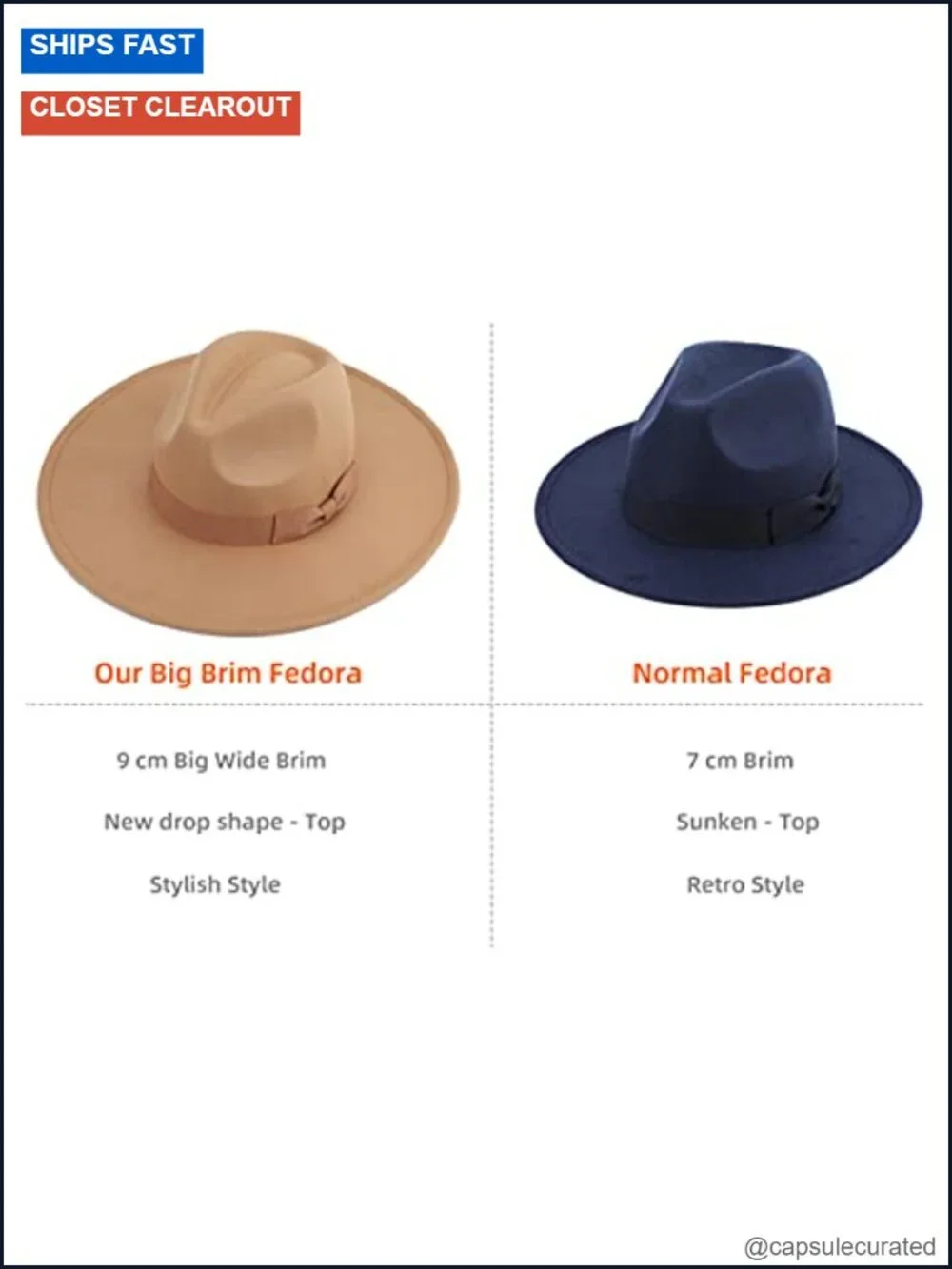 Wide Brim Fedora Hat Women's Wool Polyester Adjustable